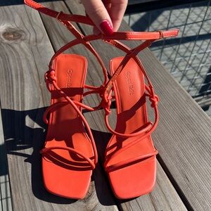 Open Edit Strappy Red Sandals